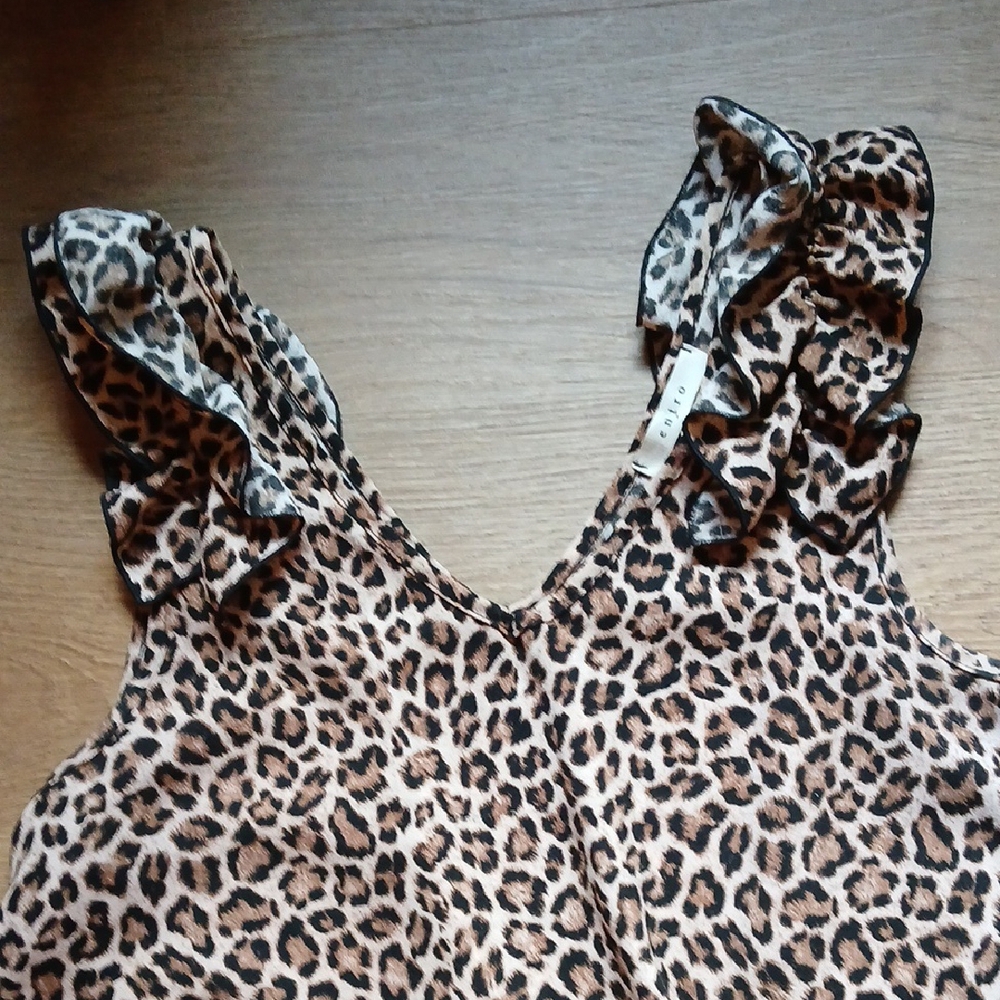 Entro Animal Print Ruffle Shift Dress - Picture 3 of 4